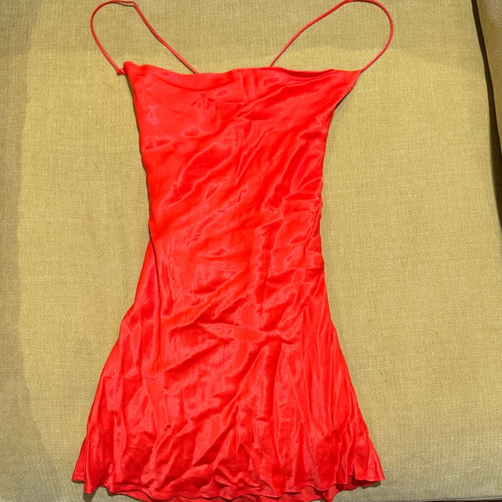 Zara Vibrant Red Satin Slip